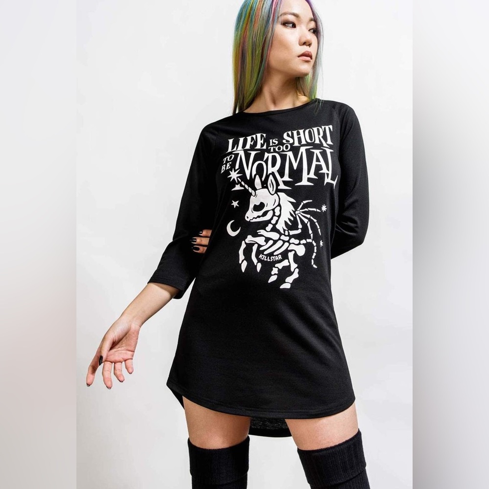Killstar Gothicorn Sleep Raglan Top Unicorns Life is Too Short to be Normal XXL
